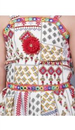 Girls'Printed Ethnic kurti & Dhoti Pant Set with Tassel Hem - Image 3