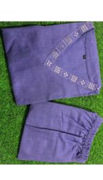 Lavender V-Neck Straight Kurta Set for Women - Image 4