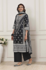 Black Cotton Kurta Churidar Set (Copy) - Image 3