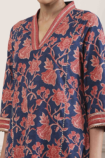 Turquoise Printed Straight Suit Set - Image 3