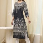 Rohit Bal Blue Cotton Silk Straight Yarndyed Suit Set