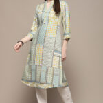 Black Cotton Kurta Churidar Set