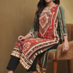 Black Cotton Kurta Churidar Set