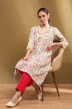 Black Cotton Kurta Churidar Set - Image 2